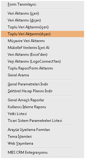 Urün : Tiger Enterprise/Tiger Plus/Go Plus Dosyaya aktarım penceresinden kaydedilen bilgiler şunlardır: Dosya adı: Aktarım dosyasının adıdır.