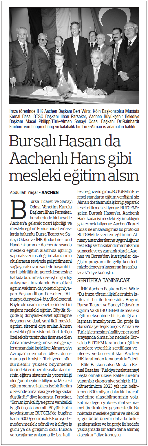 Basında çıkan Haberler Türkiye Gazetesi, 13.12.