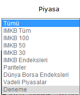 Üst kısımda varsa tanımladığınız filtreler listelenir. Aynı zamanda Yeni Filtre Tanımla seçeneği vardır.