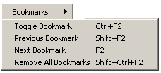 Bookmarks: Çok uzun programlarda program satırları arasında kolayca gezinmek için program alanına ġekil 2.29 da görüldüğü gibi bookmark adı verilen iģaretler yerleģtirilebilir.