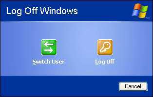 Kullanıcılar arasında geçiş yapmak, Windows XP nin hızlı kullanıcı değiştirme özelliği sayesinde oturumu kapatıp açmadan yapılabilir (Şekil 2.1).