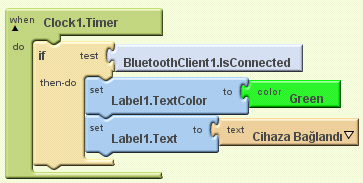 Şekil 5.1. ListPicker ile Bluetooth cihazının adresini ve ismini seçip bağlanma Şekil 5.2.