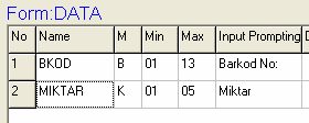 NRC Kullanılabilen Bölüm : Procedure ve Macro Editor : Hafızadaki verinin forma kaydedilmesini sağlar. Not Hafızada verinin form alanlarına aktarılması gerekmektedir.