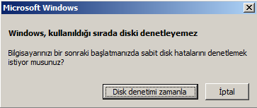 Disk Tarama Ve Hataları Düzeltmek (Scandisk-Hata Denetimi) Yolu: Disk üzerinde oluşan mantıksal hataları (sıkıştırılmış dosyalar ile ilgili sorunlar, Dosya ayırma ve yerleştirme ile ilgili sorunlar,