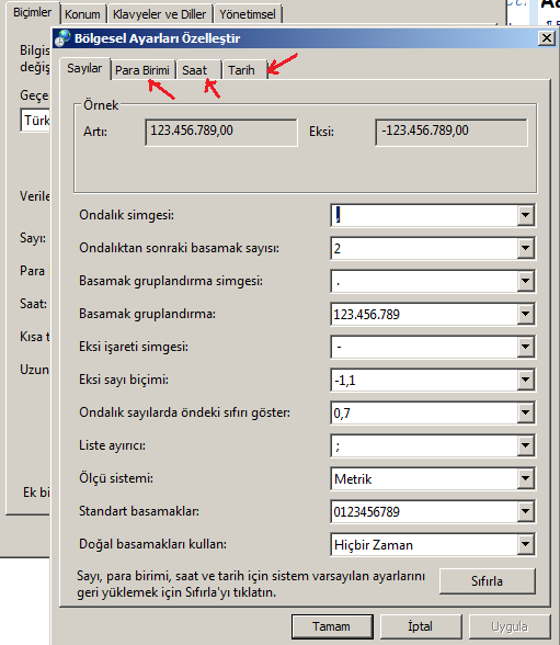 BİLGİSAYARIN DİL, PARA BİRİMİ, SAAT VE TARİH AYARLARININ YAPILMASI Bilgisayarın genelinde kullanılan bir çok birimi aşağıdaki yoldan ayarlayabiliriz.