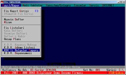 TERMĠNAL TANIMLARI ORKA Programlarında [ Ana Makine Terminal ] iliģkisinde iki türlü terminal çalışma sistemi vardır. 1. Tek Kullanıcı Terminal Sistemi: 2.