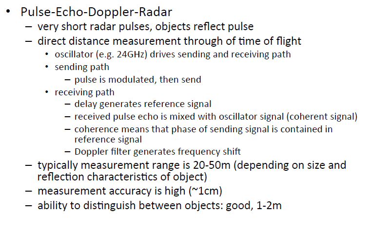 Radar Kaynak: Jan Becker, ME302 - Driver Assistance and Automated