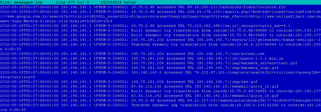 Syslog a Gönderilen FW Logları -