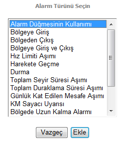 ALARM YÖNETİMİ İstenmeyen durumlarla ilgili e-mail ve/veya sms mesajı ile bilgilendirilmeniz için alarmlar kurmanızı sağlar.