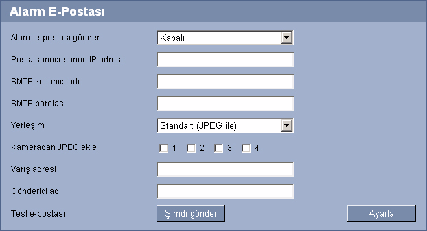 68 tr Internet Tarayıcı Kullanarak Konfgürasyon VIP X1600 5.24 Alarm E-Postası Otomatk bağlantıya alternatf olarak alarm durumları e-posta yoluyla da belgeleneblr.