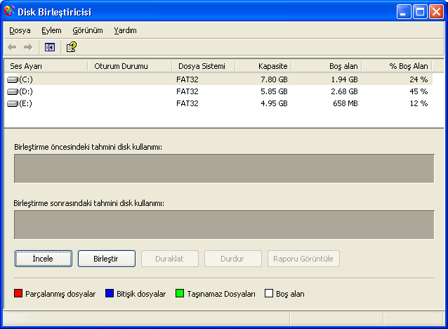 Sistem Araçları ĠĢletim sistemi ile ilgili periyodik aralıklarla yapılması gereken iģlemlerin bulunduğu menüdür. (ġekil 2.119 ) Disk BirleĢtiricisi ġekil 2.