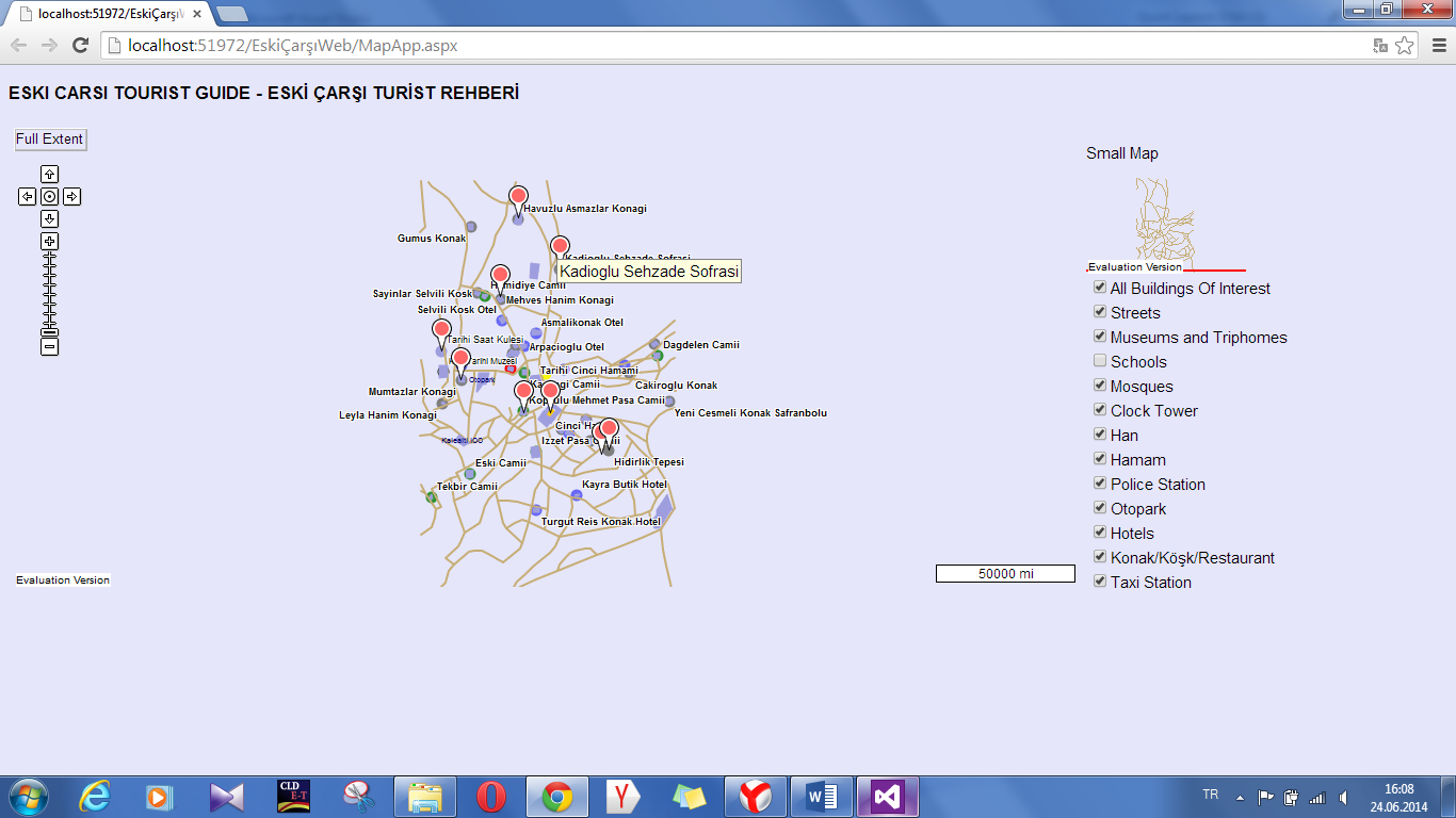 WEB İÇİN KAYNAK KODLARIN OLUŞTURULMASI AspMap eklentisi Microsoft Visual Studio ya eklenmiştir.