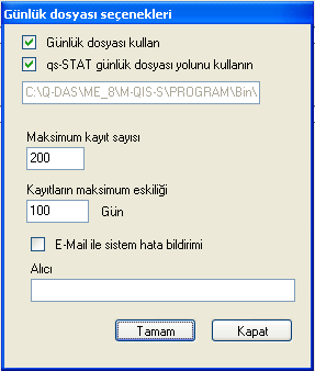 6 Q-DBM Datenbank-Upload Açıklama: E-Mail gönderilebilmesi için ilk önce program içinde (örneğin O-QIS), hangi program ile Upload bağlantıda ise Yapılandırma / Sistem ayarları / E-Mail yapılandırma