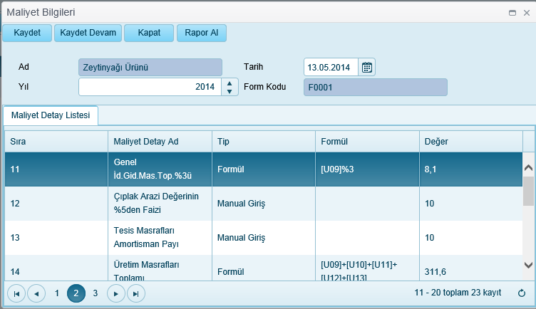 Bu ekranda yapılabilecek işlemler 34.3.1. Sorgulama Form (Listeden seçilerek ve ya form adı Ad alanına girilerek), Yıl ve ya tarih kriterleri kullanılarak sorgulama işlemi yapılabilir. 34.3.2.