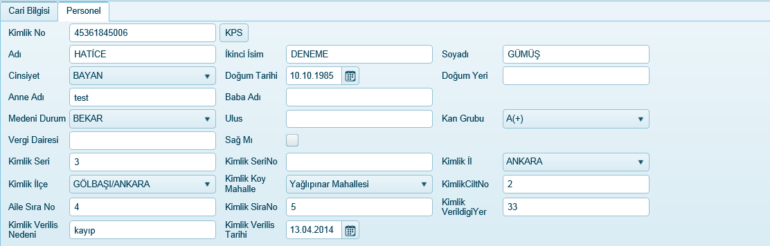 Cari Bilgisi : Cari Tipi Borçlanacak Hesap Alacaklanacak Hesap Limit Limit Para Birimi Borç Alacak Aktif Tip bilgisidir.