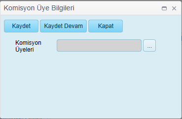 Bu sayfada yapılabilecek işlemler: 1 - Komisyon Üye Sorgulama 2 - Komisyon Üye Ekleme 3 - Komisyon Üye Silme 4- Komisyon Üyelerini Excel e Aktarma 4.2.2.2.2.1 Komisyon Üye Sorgulama Komisyon üyeleri sorgu kriterleri girilip Sorgu butonuna basılarak sorgulanır.