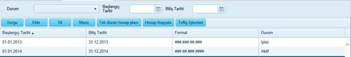 5.3.8. Menü Farklı Kaydet seçeneği, sorgulama sonucunda oluşan griddeki listeyi excele aktarabilmeyi sağlar. 5.3.9.