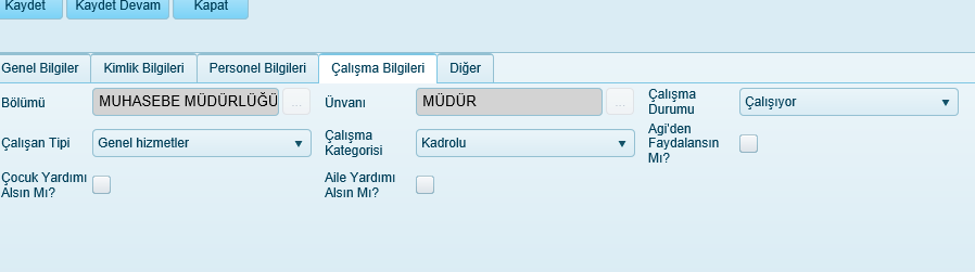 Sosyal Güvenlik No Asalet Tastik Tarihi PDKS numarası Askerlik Durumu Askerlik YapmaTipi Askerlik bitiş tarihi Askerlik Son tecil tarihi Ehliyet sınıfı Ehliyet tarihi Seyehat engeli var mı?