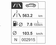 96 Göstergeler ve kumanda birimleri Dijital hız Menzil Anlık tüketim Seyir kilometre sayacı 1 Ortalama tüketim 1 Ortalama Hız 1 Seyir kilometre sayacı 2 Ortalama tüketim 2 Ortalama Hız 2 Güzergah