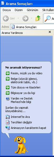 Arama Arkadaşı Windows XP arama görevlerini