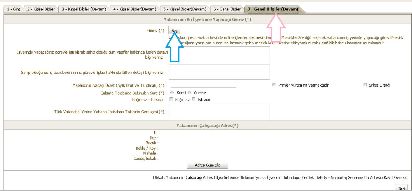 ADIM-22-7 nci sekmeye geçiniz.