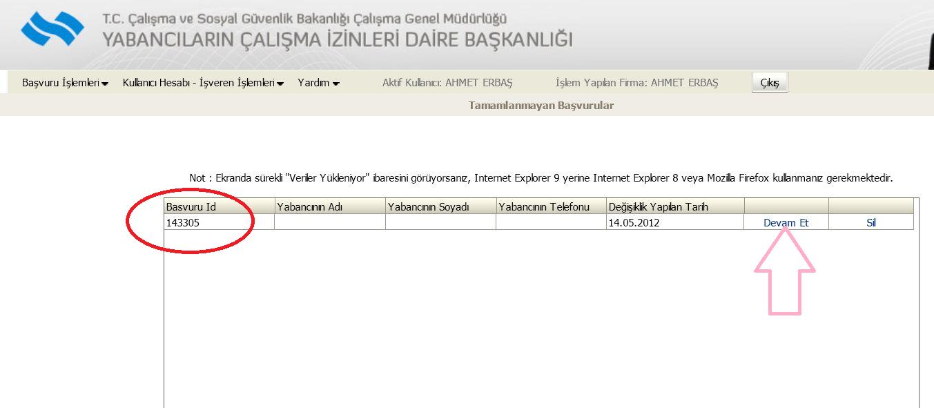 -Doldurduğunuz her bölümden sonra Kaydet butonuna tıklamanız; başvurunuz sürerken herhangi bir şekilde bilgisayarınızın kapanması veya başvuruya daha sonra devam etmeniz gerektiği durumlarda, o ana