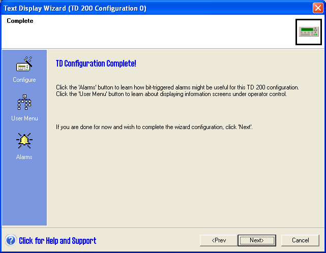 TD200 Op-Panel Ekranına Mesaj Yazma: Ekranında iken User Menu seçilerek ekrana mesaj ve değişken eklenebilir.