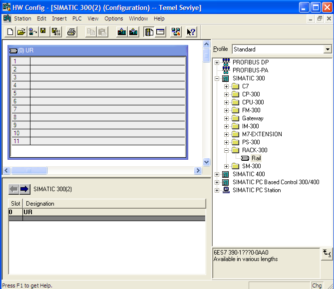 STEP 7 Simatic Manager Donanım Yapısını Oluşturma S7 300 PLC ailesi farklı otomasyon uygulamaları için farklı farklı giriş çıkış arabirimlerine sahiptir.