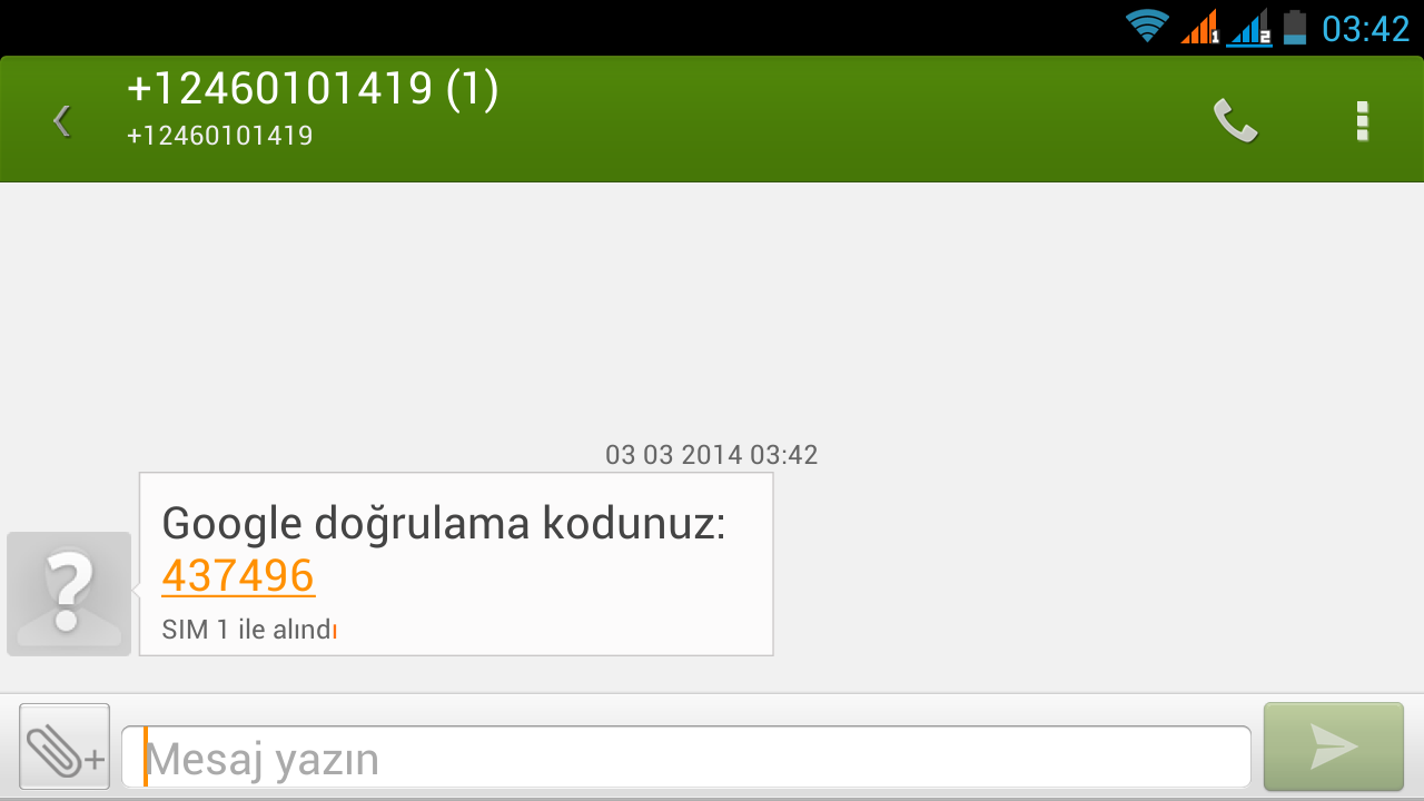 Resim: 1.4 Telefon ile Hesap Doğrulama Kayıt sayfasında girdiğimiz telefon numarasına doğrulama kodu gönderilecektir. SMS almak istemiyorsanız Google sizi sesli olarak arayıp kodları söylüyor.