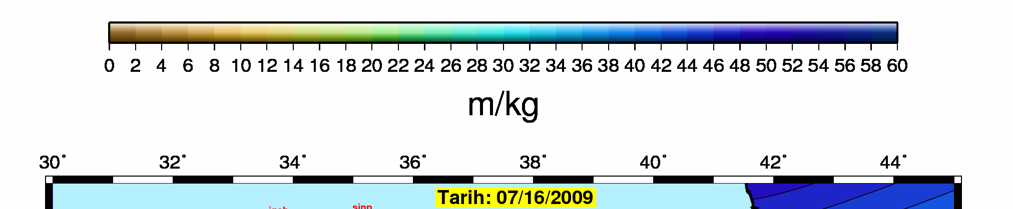 32 28 YDS (mm/kg) 24 20 K rklareli stasyonu (29 Eyl-13 Ekm 2009 16 12 stanbul stasyonu (22 Ekm-28 Ekm 2008) (29 Eyl-13 Ekm 2009 0 200 400 600 800 Zaman (gün) ekil-8: GPS tabanl YDS de i imleri.