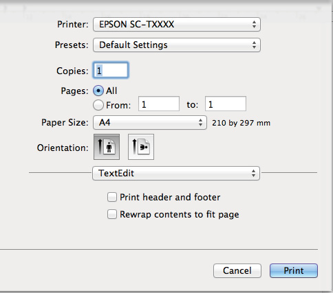 Not: Sayfa ayarları yazdırma iletişim kutusunda görüntülenmezse, File (Dosya) menüsünde sayfa ayarları seçeneğini tıklatın (örn. Page Setup (Sayfa Yapısı)).