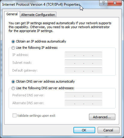 3. ipv4 IP ayarlarını otomatik olarak almak için, Obtain an IP address automatically (IP adresini otomatik al) üzerine tıklayın.