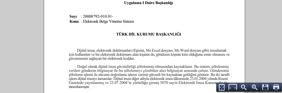 Belge çift tıklayarak açıldığında, belge ayrıntıları belge göster ekranında görüntülenir ve kullanıcının işlem yapmasına izin verilmez.