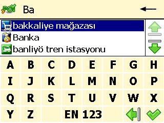 Klavyeyi kullanma Kullanım Kılavuzu Örneğin adres için bir isim (rakam, harf veya her ikisi) girmek istediğinizde klavye otomatik olarak ekranda belirir.