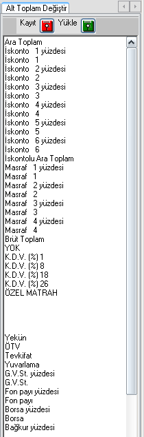 alt toplam tanımlarını değiştirebilirsiniz. Alt toplam tanımlarını değiştirebilmek için imleci ilgili satıra getirip yeni tanımı girmeniz yeterlidir.