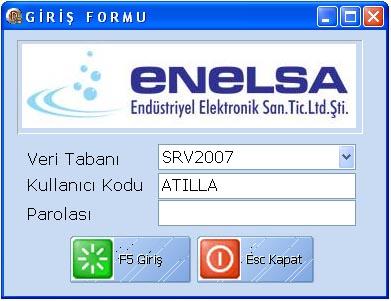 3. PROGRAMIN KULLANIMI 3.1 KULLANICI GİRİŞİ Şekil G1 Programı çalıştırıldığında ekrana Şekil G1 - GİRİŞ FORMU gelir.