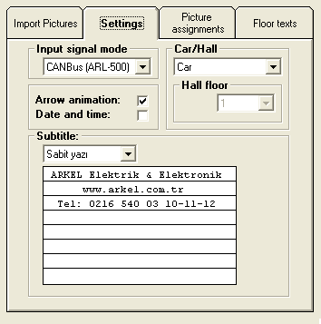 5.2.2.2. Settings Section Picture-10: Settings section Input signal mode: LCD240128A board can operate with several input signal types.