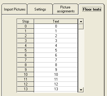 5.2.2.4. Floor Texts Section Picture-12: Floor texts section This section is only needed when LCD240128A will be used with a controller board except ARL- 500.