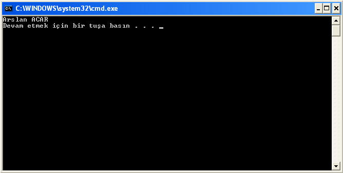 VISUAL C#.NET CONSOLE EKRANINA YAZI YAZDIRILMASI (using System Kullanılarak Yapılan Uygulama) using System; //Console Sınıfının Bulunduğu Kütüphane Programa Eklendi. using System.Collections.