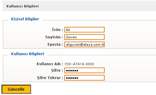 Genel Kullanıcı İşlemleri 4.