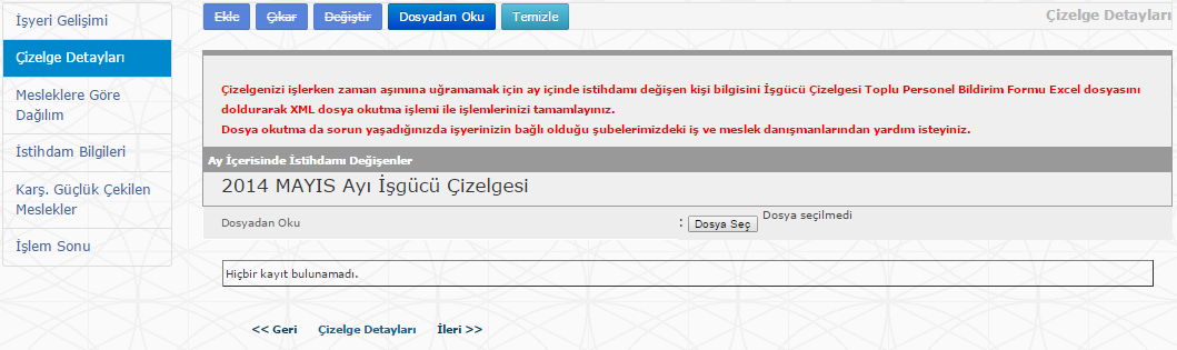 Yanında * iģareti bulunan alanlara Engelli, Eski Hükümlü ve Terörden Etkilenenler olarak çalıģanların dıģındakilerin sayısını girmelisiniz.