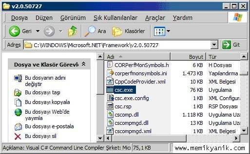 20 Memik Yanık - C# a Başlangıç Kitabı C# ın kurallarına uyarak yazdığınız programları derleyip EXE dosya hazırlayacak program dosyası(csc.