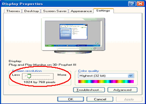 6 AYARLAR'a tıklayın. 7 Optimal ayar çözünürlük KAYAR ÇUBUK çözünürlüğünü ayarlayın. Windows ME/2000 Windows ME/2000 için: 1 BAŞLAT'a tıklayın.