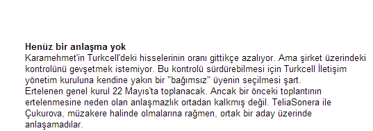 Turkcell Yönetiminde Hakim Güç http://www.