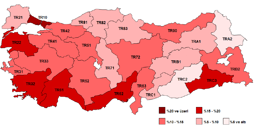 KONUT SEKTÖRÜ / Konut Fiyatları Türkiye Genelinde Yıllık Bazda Konut Fiyat Artışları (Aralık 2014) Konut fiyatları bölgesel olarak en fazla İstanbul da artmış olmasına karşın, Ege ve Akdeniz kıyı