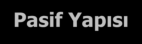 Aktif Pasif Yapısı 1% 8% 6% Aktif (%) 53.1 47.1 52.2 56.1 58. 6.5 6.2 1% 8% 6% Pasif (%) 12.2 13.3 13.4 11.9 13.3 11.2 11.1 5.9 7.3 5.7 8. 12.7 5.8 6.9 7.3 1.3 12.2 13.8 12.7 14.7 14.6 4% 2% % 26.