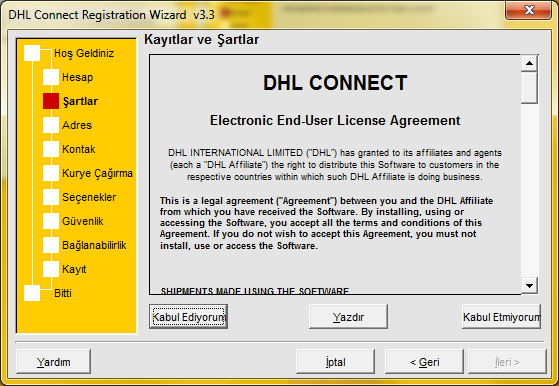 8-Masa üstündeki DHL Connect ikonunu tekrar çift tıklayarak çalıştırınız