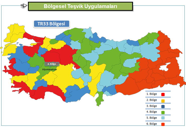 Yapılması ön görülen yatırım 4. Bölgede bulunan Afyonkarahisar'da yatırım teşvik kanunu kapsamında 5.