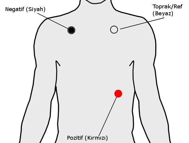 Örnek Bir EKG Sinyali: NX1-EXG2-Snap kablosu aynı zamanda EKG ile kalp atımını gösterebilir. B girişinden alınmış bir örnek EKG sinyali aşağıda görülmektedir.