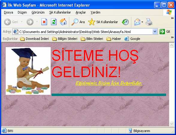 BÖLÜM 6 GĐRĐŞ SAYFAMIZI YAPIYORUZ Bilirsiniz her web sayfasının bir giriş yani anasayfası vardır.